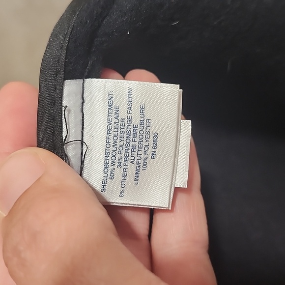 Lands End Women's 20W black wool blend long sleeve pea coat - Picture 3 of 7